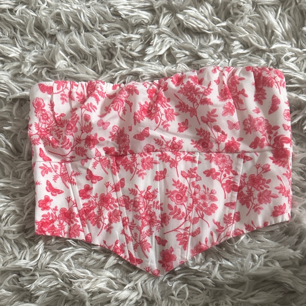 Princess Polly Pink Floral Crop Top